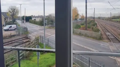 RAIB View of train lines from a signal box showing a criss cross of tracks