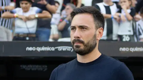 Botafogo coach Davide Ancelotti on the sideline for his side's game against Corinthians in November 2025