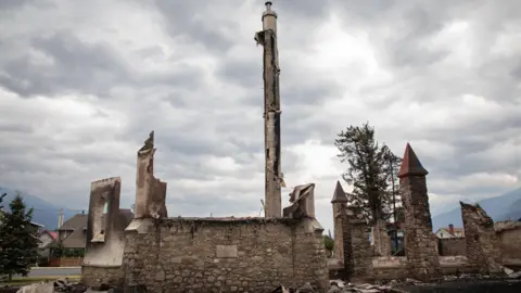 Reuters Church destroyed by fire in Jasper