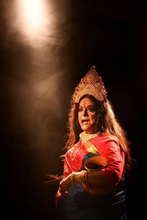 Debarshi Sarkar for Parama Calcutta Chapal Rani in goddess costume