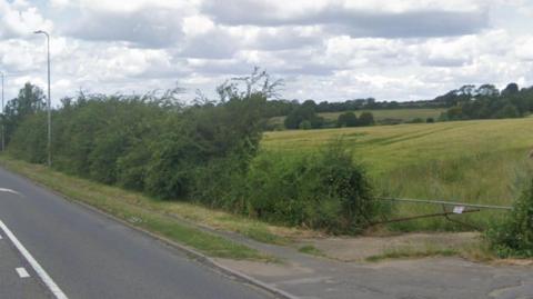 A view of land off the A52 Somerby Hill, Grantham, where new homes are planned
