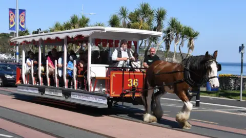 Isle of Man Transport Horse tram on Douglas Promenade