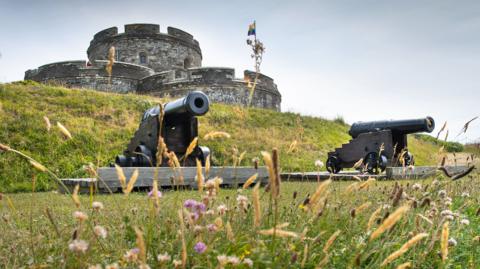 Canon in front of St Mawes castle