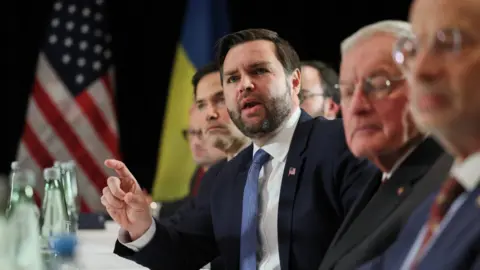 Reuters U.S. Vice President JD Vance and Secretary of State Marco Rubio attend a bilateral meeting with Ukrainian President Volodymyr Zelenskiy