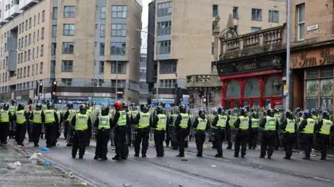 riot police in the trongate