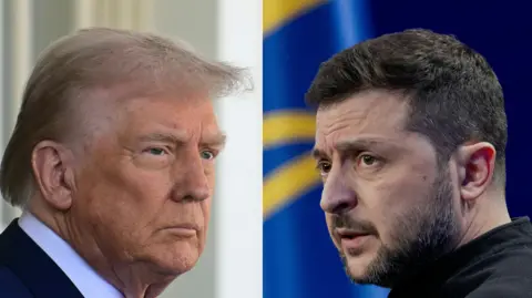 Getty Images A composite image of US President Trump and Ukraine's President Volodymyr Zelensky