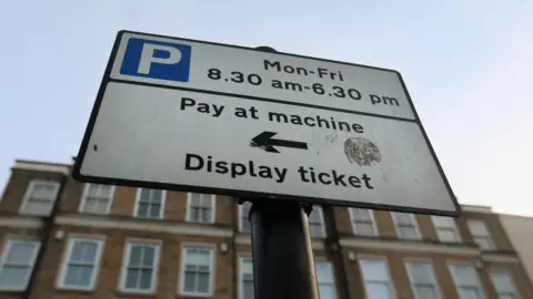 A parking information sign