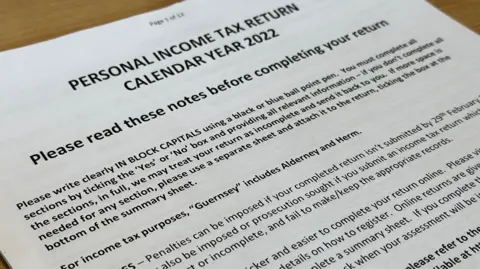 BBC A picture of a 2022 Guernsey paper tax return