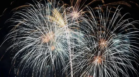 Reuters Fireworks explode during the 2024 New Year celebrations 