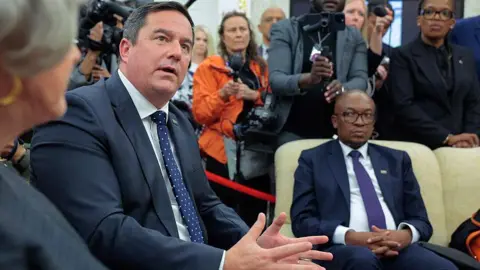 South Africa Agriculture Minister John Steenhuisen speaks during a meeting between US President Donald Trump and South African President Cyril Ramaphosa