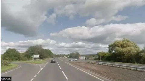 The Gilpin Bridge junction on the A590 in south Cumbria