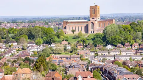 View of Guildford town and the cathedral