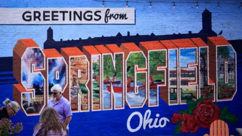 A mural reads "Greetings from Springfield, Ohio"