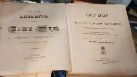 Alphonse Vimulraj A rare edition of the Holy Bible which contains the old and new testaments.