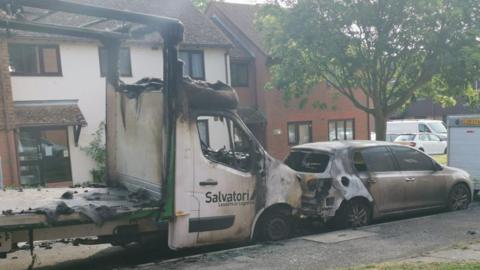 Vehicles torched in kent