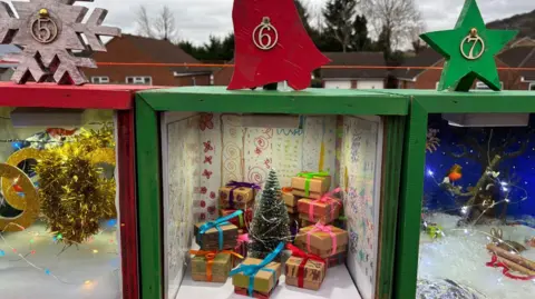 Dursley is preparing for Christmas with these advent displays.