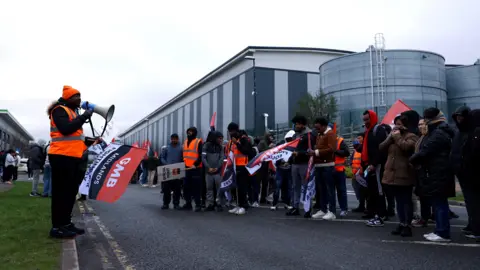Reuters Amazon workers striking in Coventry