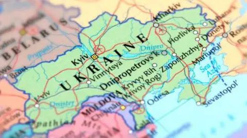 Getty Images Ukraine map showing the southern city of Odesa