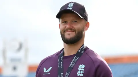 England opener Ben Duckett smiles after being awarded man of the match following victory over India