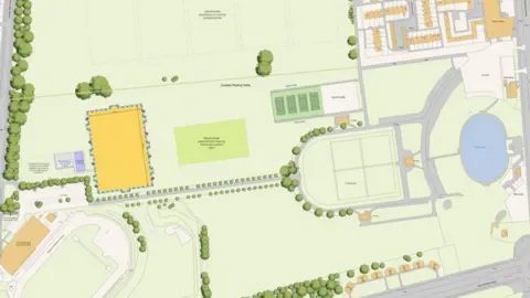 Hull City Council Proposed layout of Costello playing fields