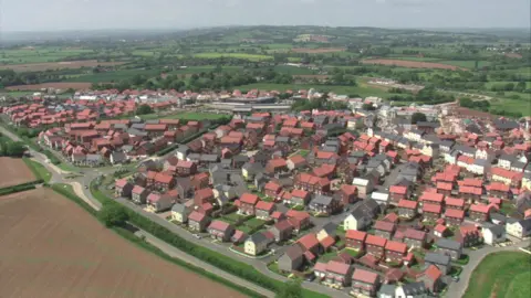 Drone picture of a new housing estate