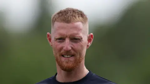 Ben Stokes wearing a navy blue Durham T-shirt