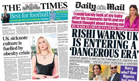 Times and Daily Mail front pages