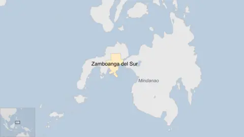 Map of Mindanao in Southern Philippines showing Zamboanga del Sur province, where Zamboanga City is located