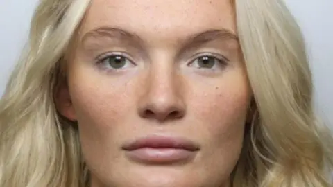 GMP A mugshot of Louisa Tunstall. She is a young woman with long, blonde hair.