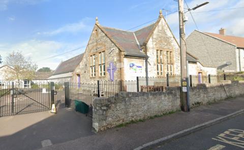 Currey Rivel Primary School seen from the outside on a sunny day