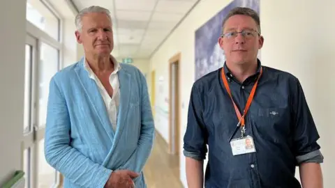 BBC Two men in hospital corridor 