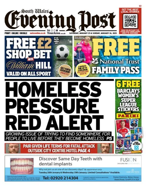 South Wales Evening Post South Wales Evening Post front page