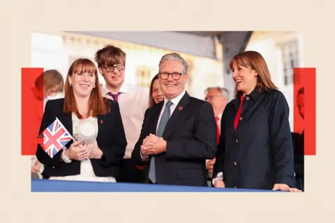 Chris Jackson / PA (left to right) Angela Rayner, Prime Minister Sir Keir Starmer and Chancellor of the Exchequer Rachel Reeves during the concert celebrating the 80th Anniversary of VE Day
