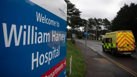 Ben Stansall William Harvey Hospital sign