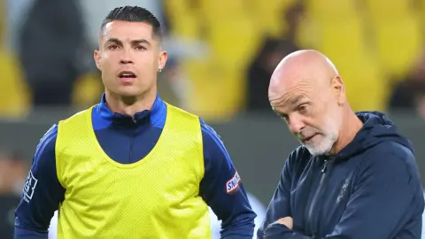 Al-Nassr forward Cristiano Ronaldo and Stefano Pioli