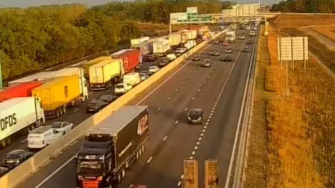 National Highways Vehicles on the A14 in Cambridgeshire 