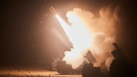 Reuters Atacms missile is fired from a mobile launcher during joint US-South Korea training exercise, June 2022