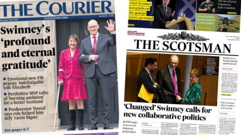 Composite image of today's papers featuring the Courier and the Scotsman
