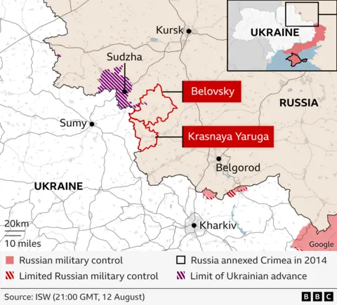 Map showing Ukraine's counteroffensive