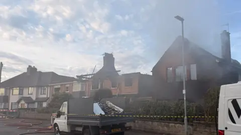 Houses that were destroyed by the fire on Sandy Road.
