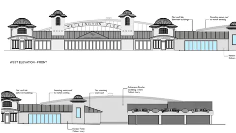 McLean Architectural We can see architectural black and white drawings of how the new look pier would be built.