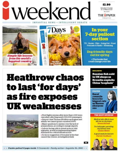 Headline di akhir pekan saya berbunyi: kekacauan heathrow untuk bertahan 'selama berhari -hari' saat api memaparkan kelemahan Inggris