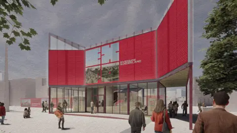BBC An artist's impression of the planned pavilion in Sunderland