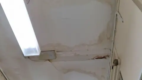 NAHT Damp on a ceiling at Gosden House School in Surrey