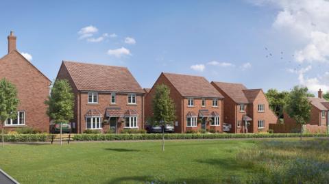 A CGI of the new housing development in Barrowby