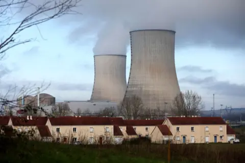 Getty Images Two cooling towers of the Civaux nuclear power plant