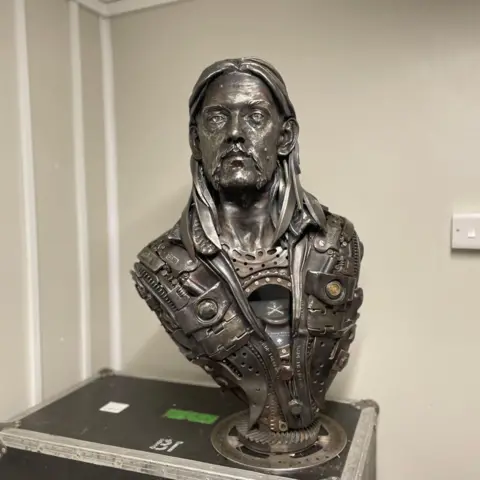 BBC A metal bust of Lemmy containing some of his ashes