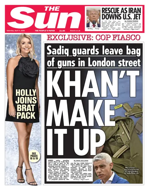 "Khan't make it up" reads the headline on the front page of the Sun.