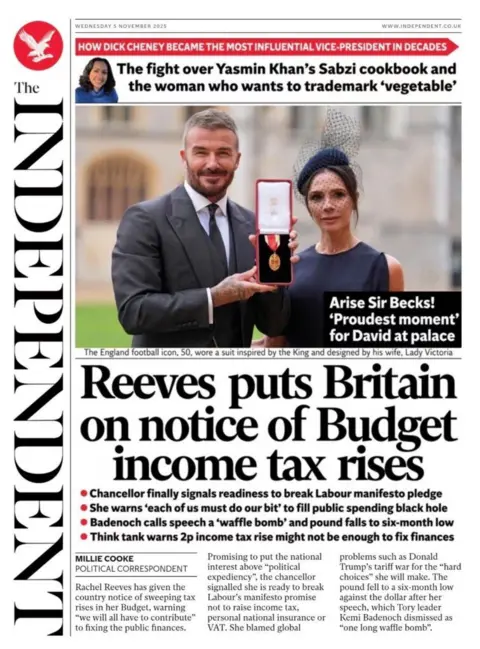 "Reeves put Britain on notice of Budget income tax rises".