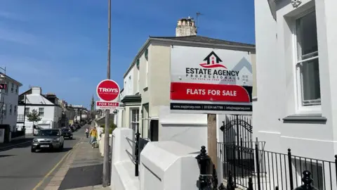 BBC Housing sale signs in St Helier